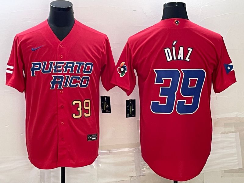 Men 2023 World Cub 39 Diaz Red Nike MLB Jersey5